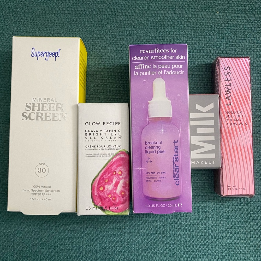 Unopened Skincare Makeup Bundle Milk lawless Glow Recipe